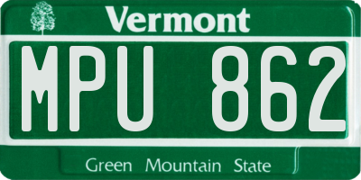 VT license plate MPU862