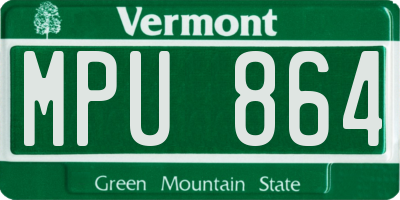 VT license plate MPU864