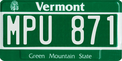 VT license plate MPU871