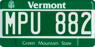 VT license plate MPU882