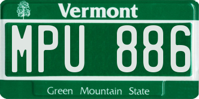 VT license plate MPU886