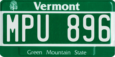 VT license plate MPU896
