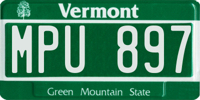 VT license plate MPU897