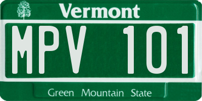 VT license plate MPV101