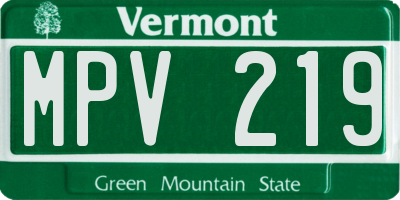VT license plate MPV219