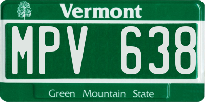 VT license plate MPV638