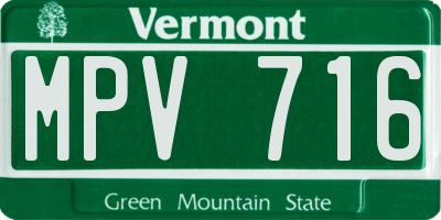 VT license plate MPV716