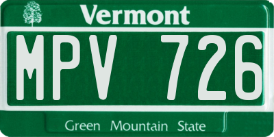 VT license plate MPV726