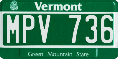 VT license plate MPV736
