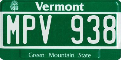 VT license plate MPV938