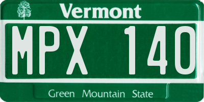 VT license plate MPX140