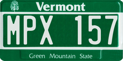 VT license plate MPX157