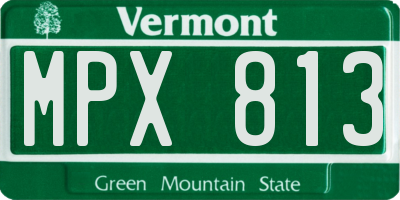 VT license plate MPX813