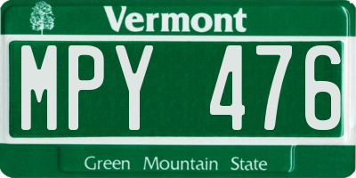 VT license plate MPY476