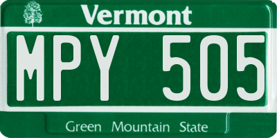 VT license plate MPY505