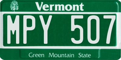 VT license plate MPY507