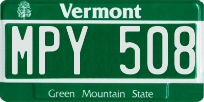 VT license plate MPY508