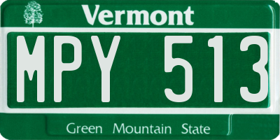 VT license plate MPY513