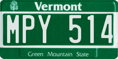 VT license plate MPY514