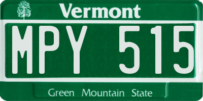 VT license plate MPY515