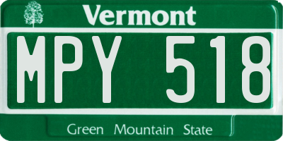 VT license plate MPY518