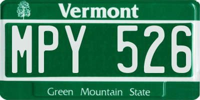 VT license plate MPY526