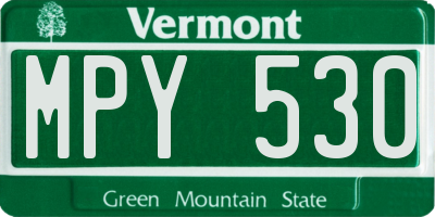 VT license plate MPY530