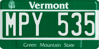VT license plate MPY535