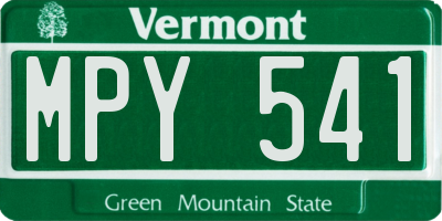 VT license plate MPY541