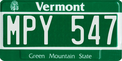 VT license plate MPY547