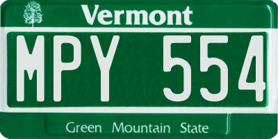 VT license plate MPY554