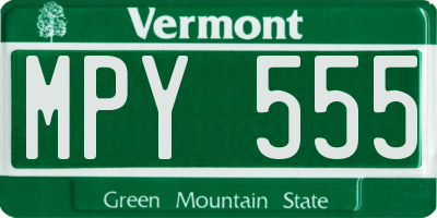 VT license plate MPY555