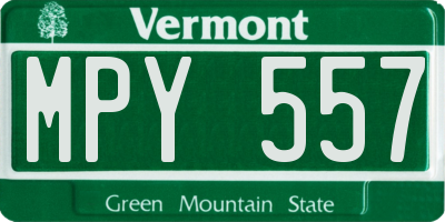 VT license plate MPY557
