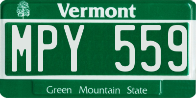 VT license plate MPY559