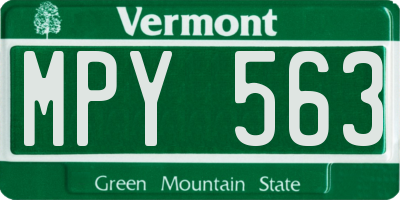 VT license plate MPY563