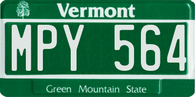 VT license plate MPY564