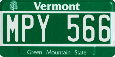 VT license plate MPY566
