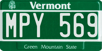 VT license plate MPY569