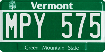VT license plate MPY575