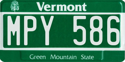 VT license plate MPY586