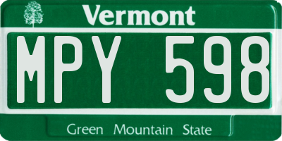 VT license plate MPY598
