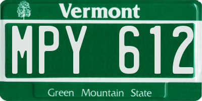 VT license plate MPY612
