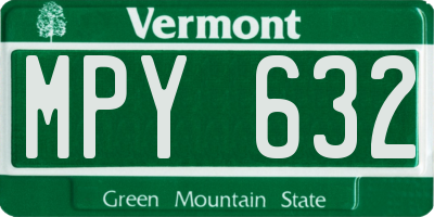 VT license plate MPY632