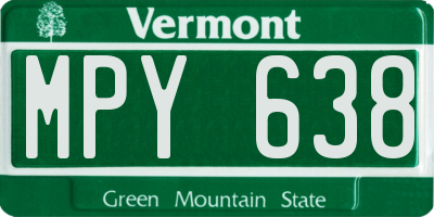 VT license plate MPY638