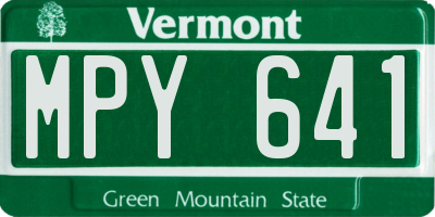 VT license plate MPY641