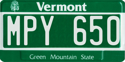 VT license plate MPY650