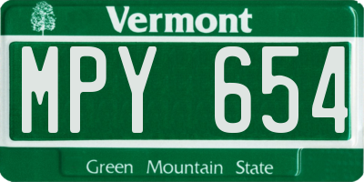 VT license plate MPY654