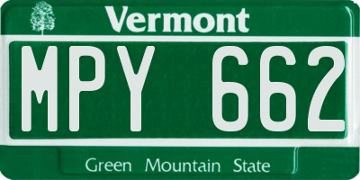 VT license plate MPY662
