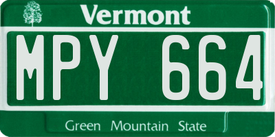 VT license plate MPY664