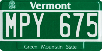 VT license plate MPY675